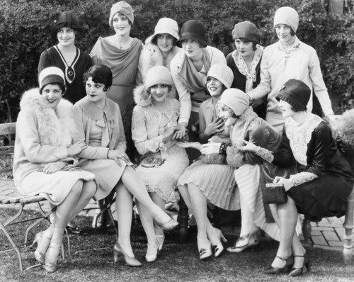 Actresses at Mary Pickford's Tea Party. 1920s fashion.