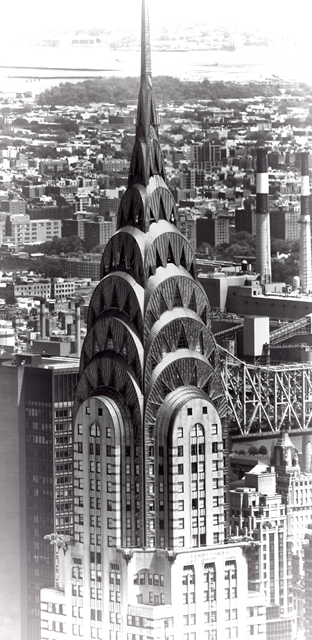 View of the Chrysler Tower's Art Deco design