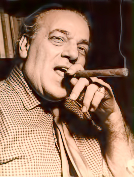 Photo of Heitor Villa-Lobos with cigar