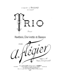 Image of the title page of Ange Flegier's Trio for oboe, clarinet and bassoon